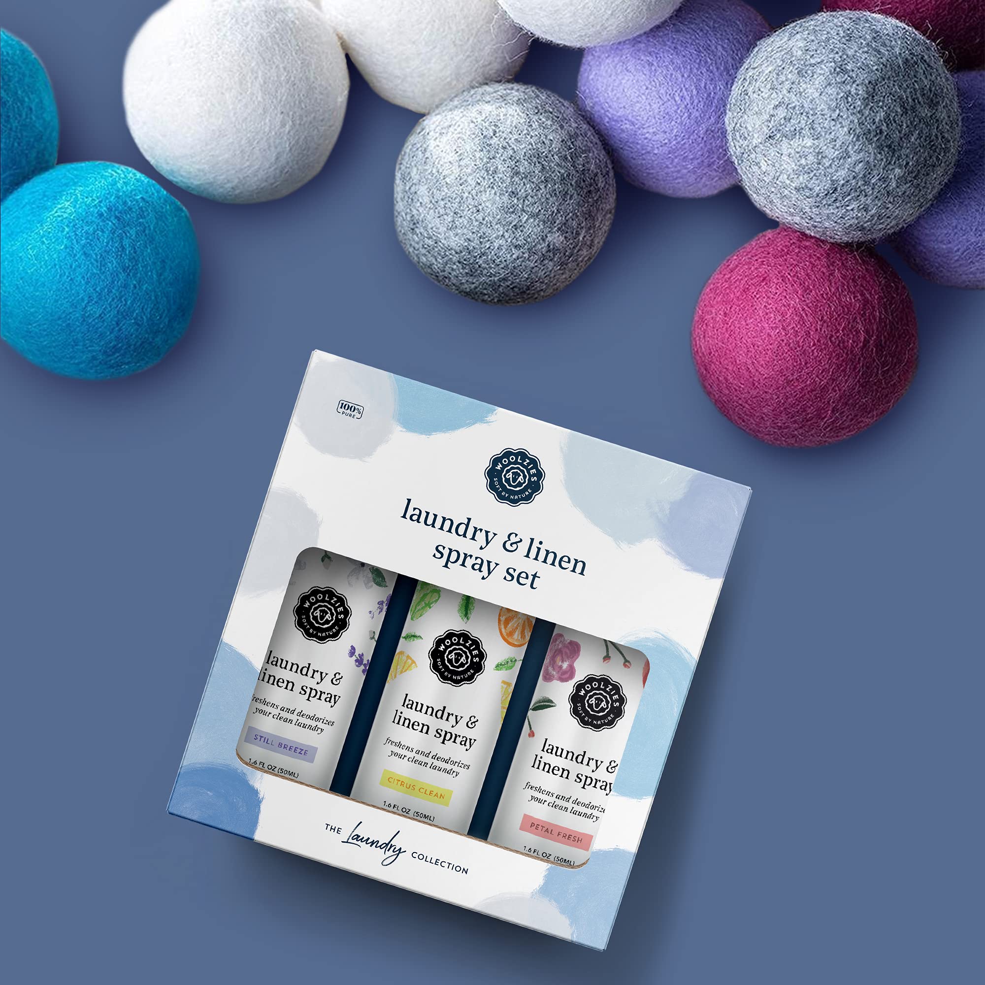 Woolzies etiqueta en primer plano con ingredientes y uso claro