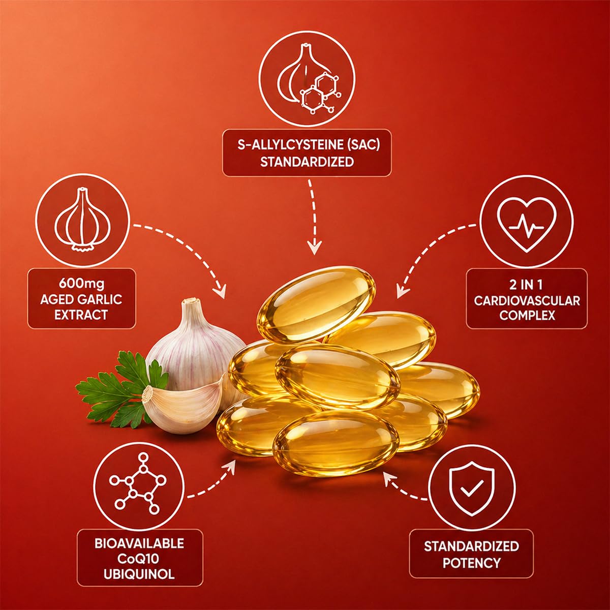 WOVOEO ingredientes orgánicos ajo y hojas que indican pureza y origen