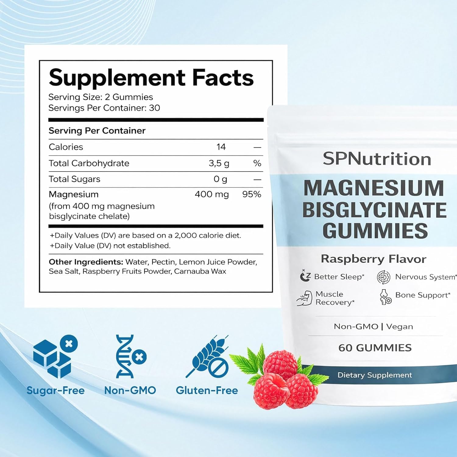 WXDOAU etiqueta nutricional enfocada, muestra ingredientes clave y claridad