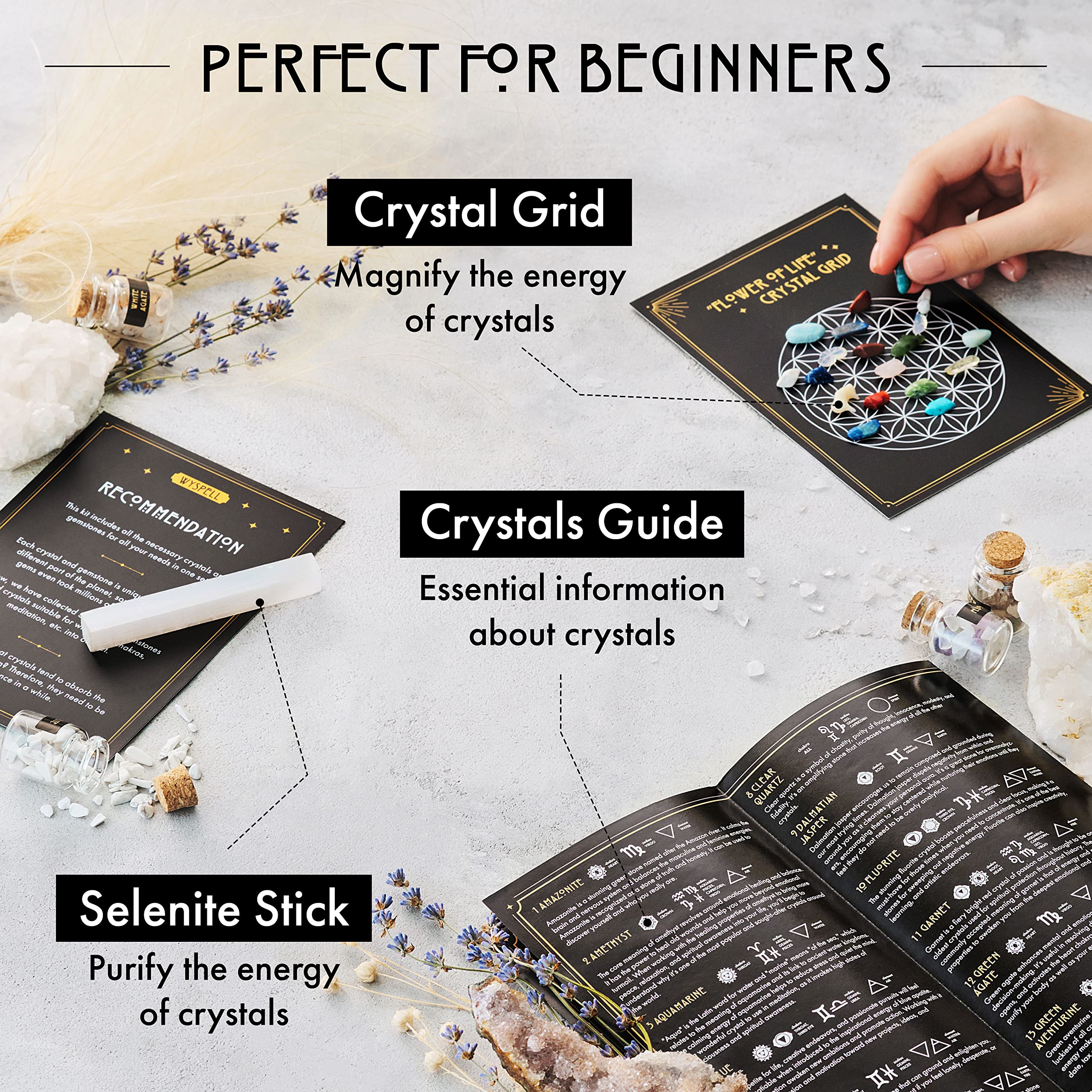 Wyspell kit colocado en altar, ayuda a focalizar rituales y decoraciones