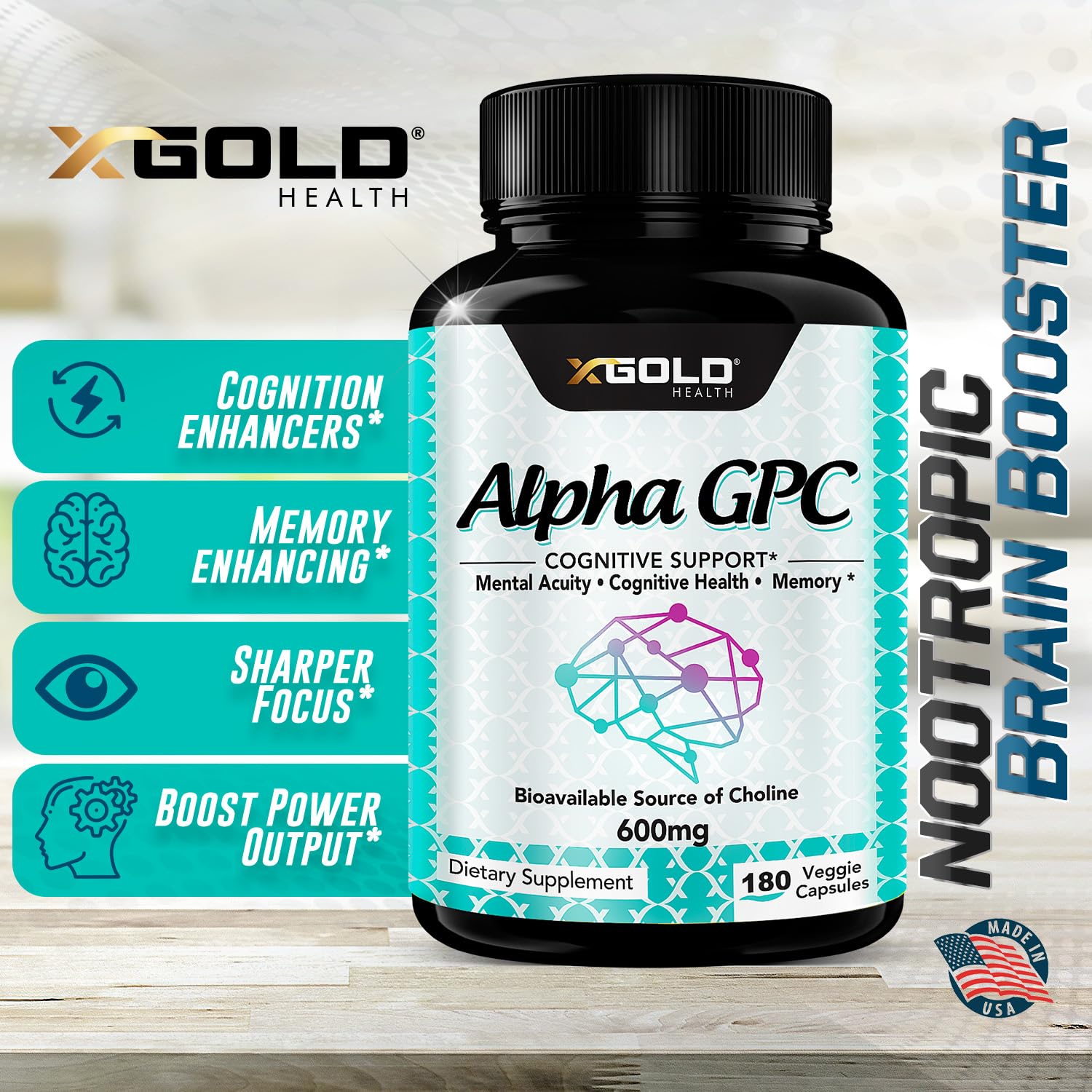 X Gold Health etiqueta nutricional enfocada en ingredientes y pureza