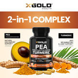 X Gold Health botella abierta con cápsulas lista para uso diario