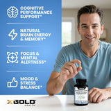 X Gold Health botella abierta con cápsulas para suministro prolongado