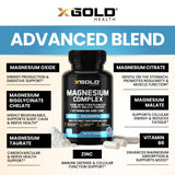 X Gold Health etiqueta con lista de ingredientes y certificaciones de calidad