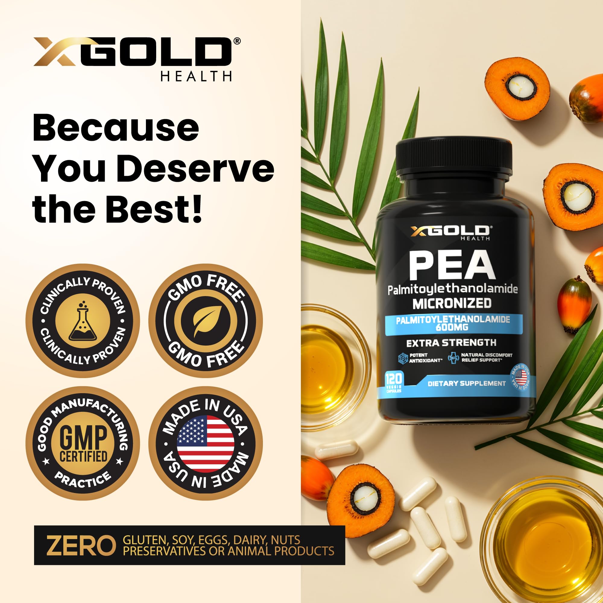 X Gold Health cápsula abierta revelando contenido micronizado y pureza