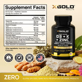X Gold Health primer plano de cápsula vegana y textura lisa