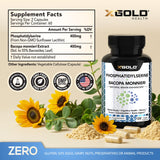 X Gold Health cápsula en primer plano que destaca textura vegetal