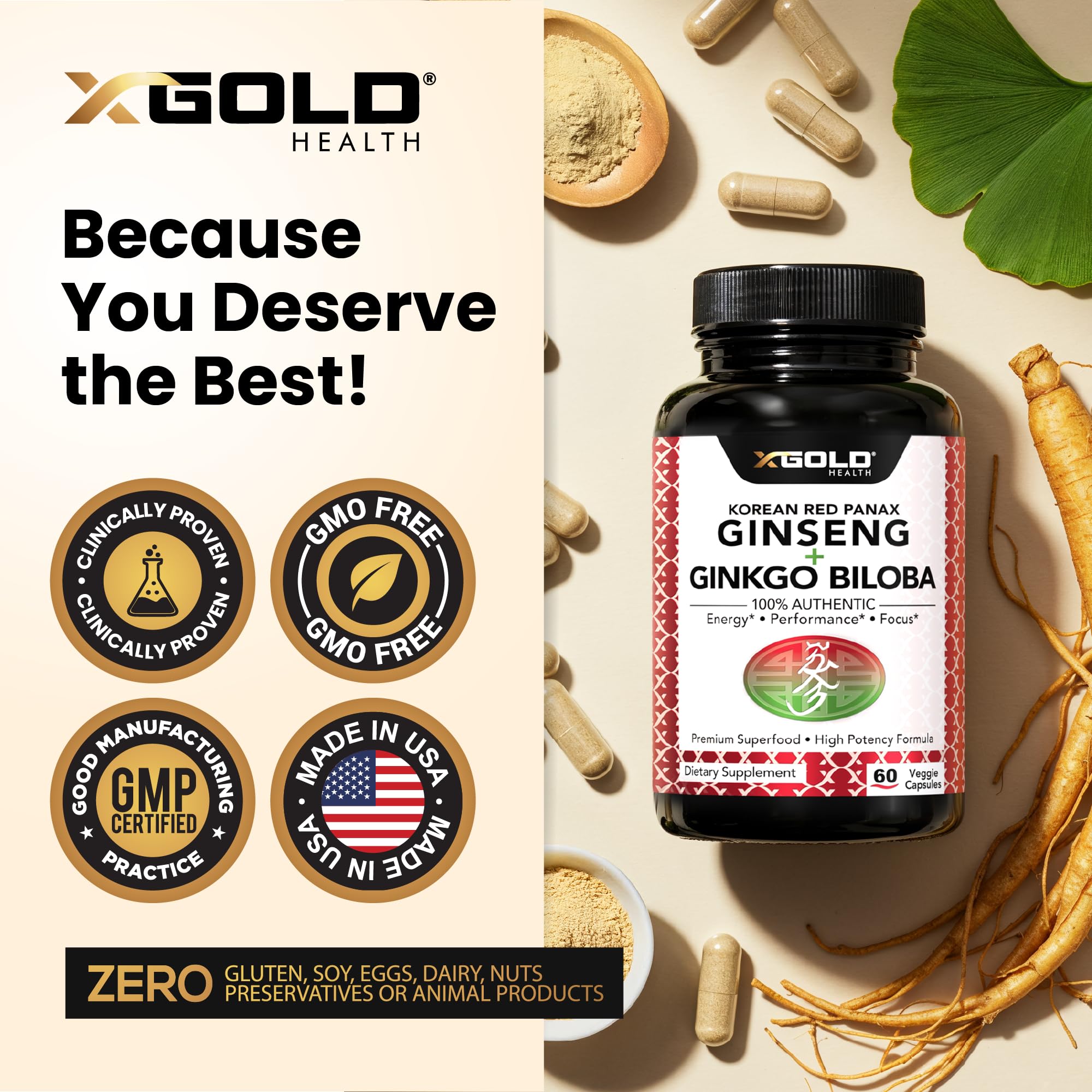 X Gold Health cápsula en mano para comparar tamaño y facilidad