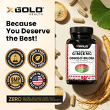 X Gold Health cápsula en mano para comparar tamaño y facilidad