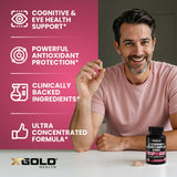 X Gold Health cápsula en mano para comparar tamaño y dosificación práctica
