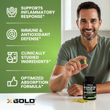 X Gold Health cápsula en mano para mostrar tamaño y facilidad de ingestión