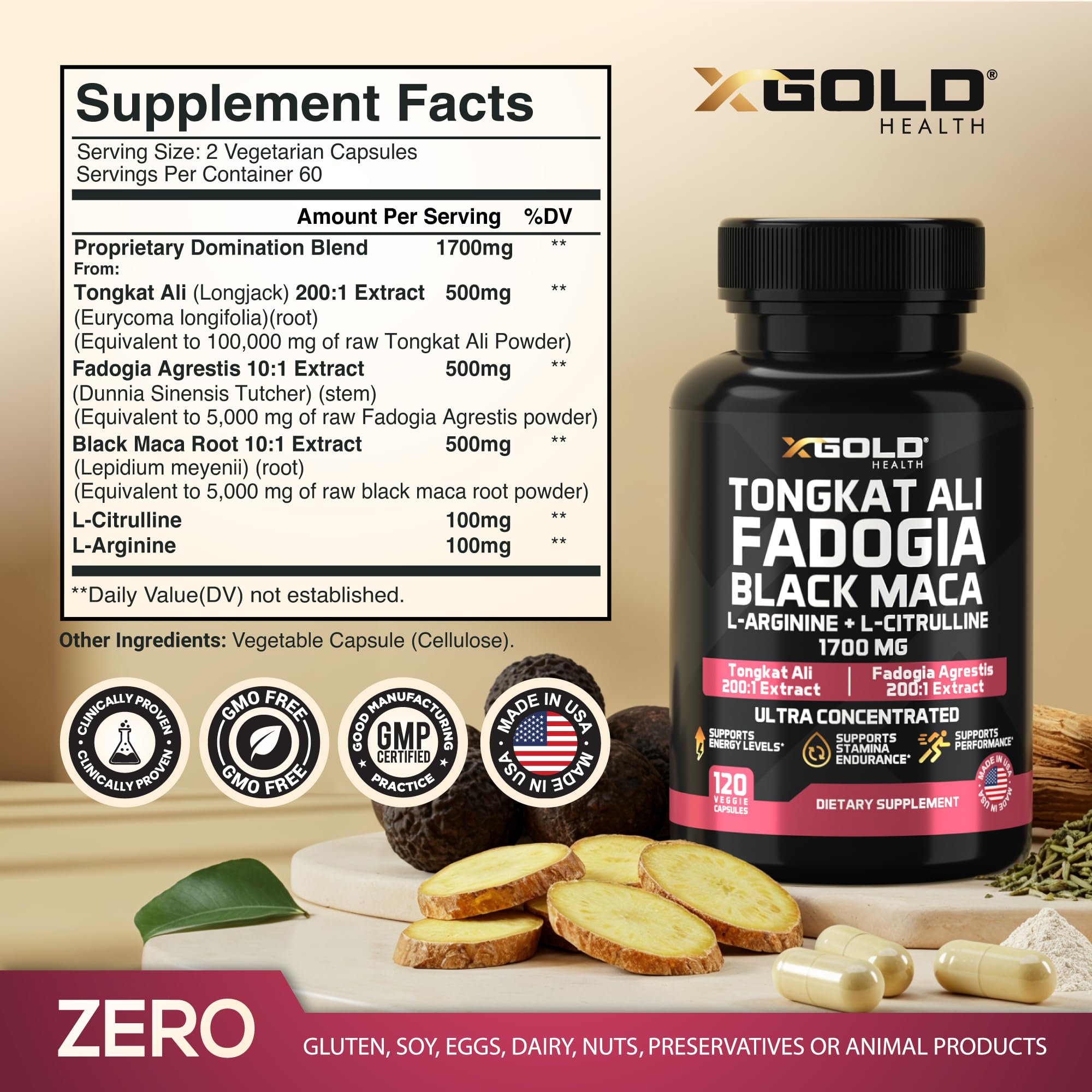 X Gold Health cápsulas vegetarianas alineadas para fácil dosificación
