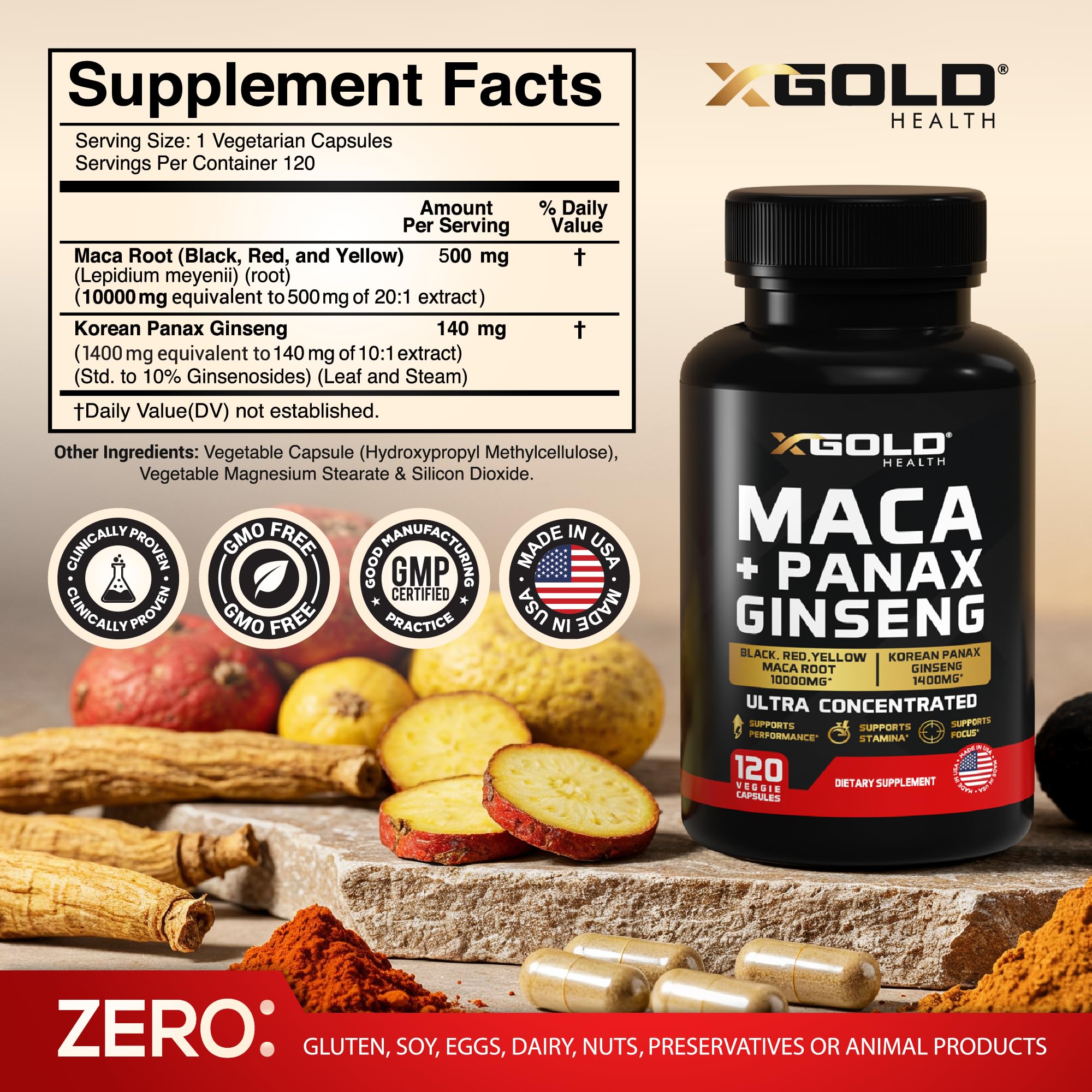 X Gold Health cápsulas vegetales en primer plano, fácil de tragar y veganas
