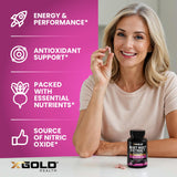 X Gold Health cápsulas en mano para comparar tamaño y dosificación