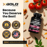 X Gold Health cápsulas ordenadas en superficie blanca, presentación limpia