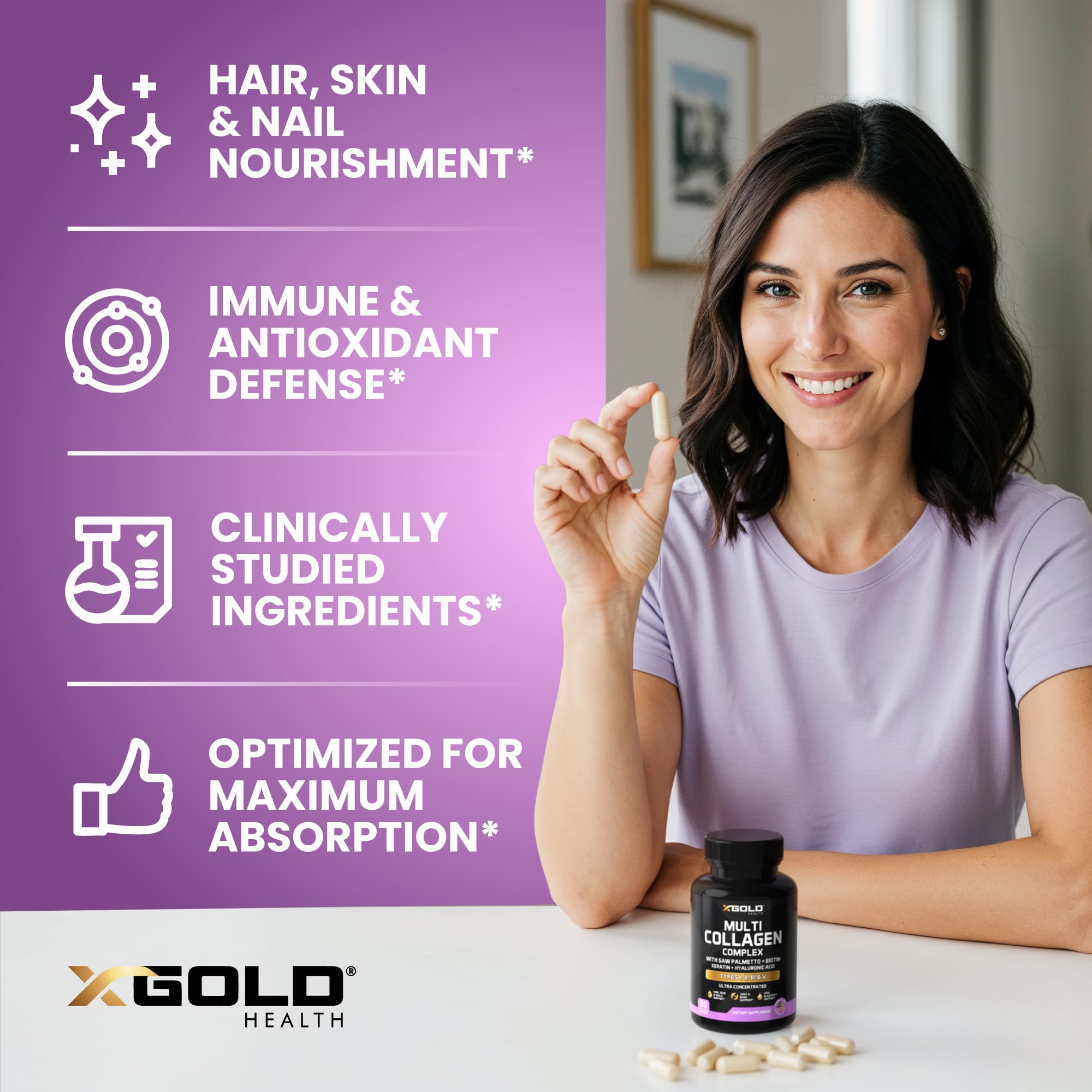 X Gold Health cápsulas textura en primer plano para ver calidad vegetal