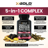 X Gold Health etiqueta con lista de ingredientes y concentraciones