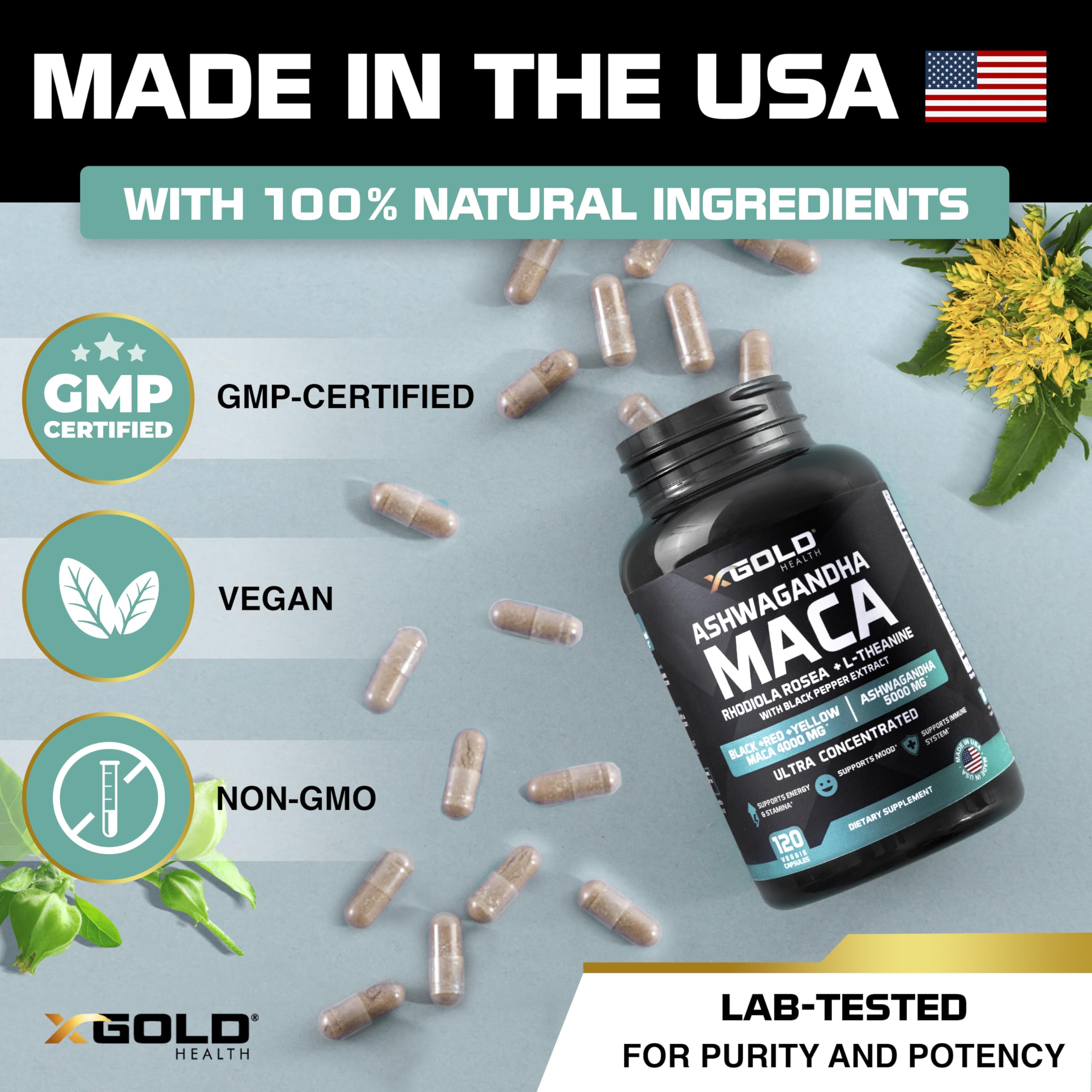 X Gold Health producto colocado en mesa con estilo de vida activo