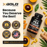 X Gold Health etiqueta con ingredientes estandarizados y pureza
