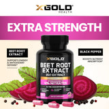 X Gold Health etiqueta destacando nitratos estandarizados y pruebas