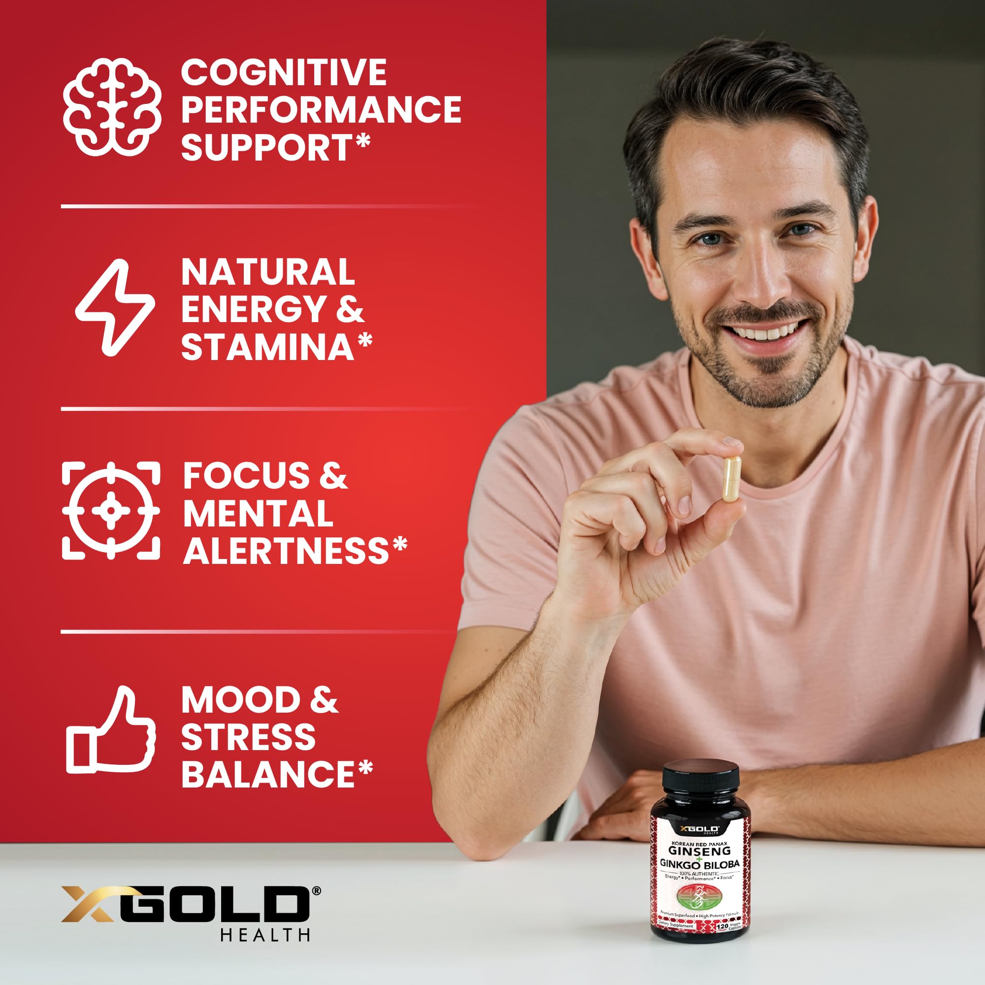 X Gold Health etiqueta nutricional mostrando concentración y estándares