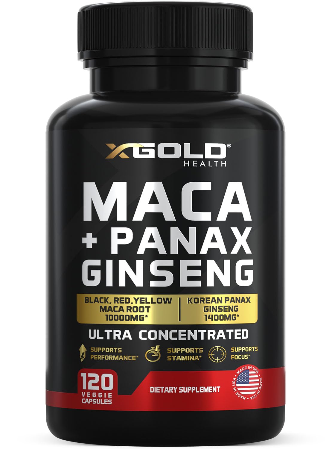 X Gold Health envase frontal mostrando marca y concentración 20:1 y 10:1
