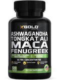 X Gold Health frontal del envase mostrando mezcla herbal y beneficio energía