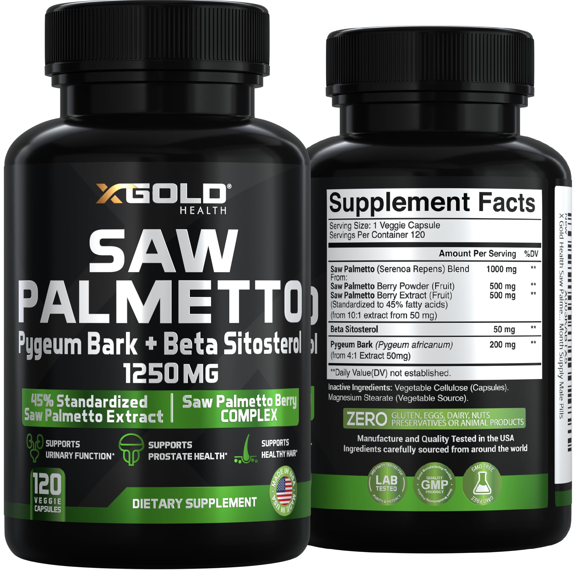X Gold Health saw palmetto y pygeum demostrando origen natural