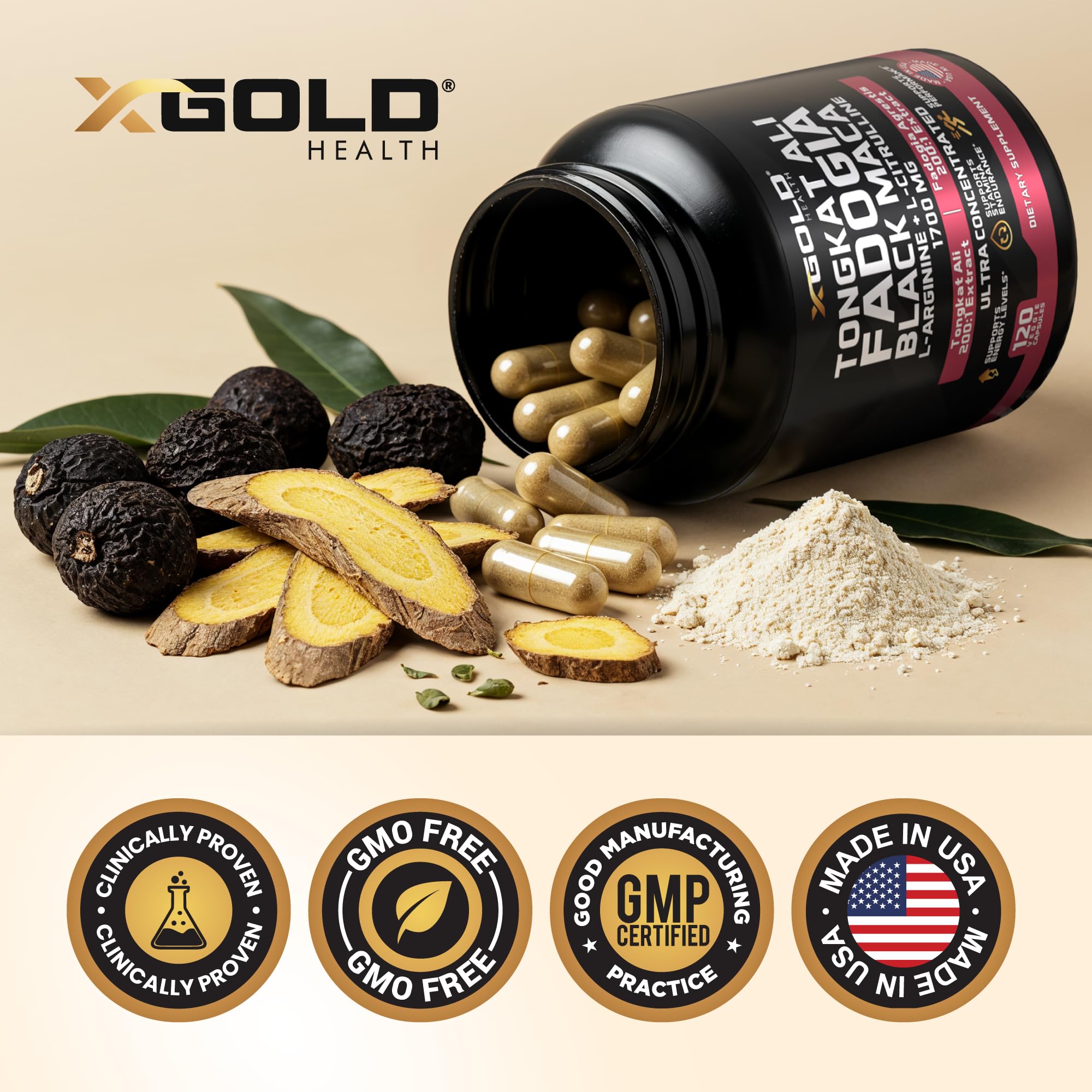X Gold Health frasco junto a equipo deportivo para contexto activo