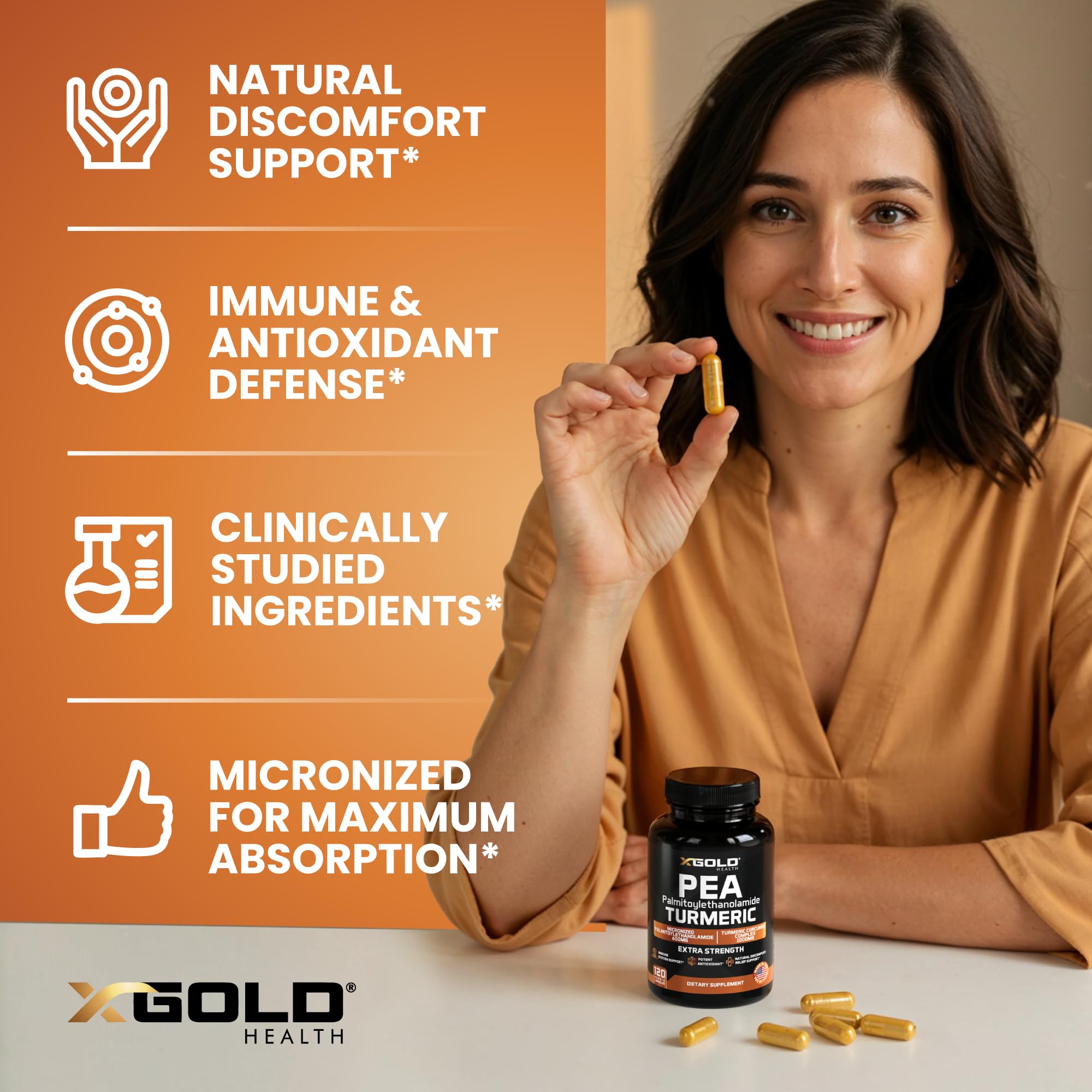 X Gold Health detalle del polvo micronizado para mejor absorción