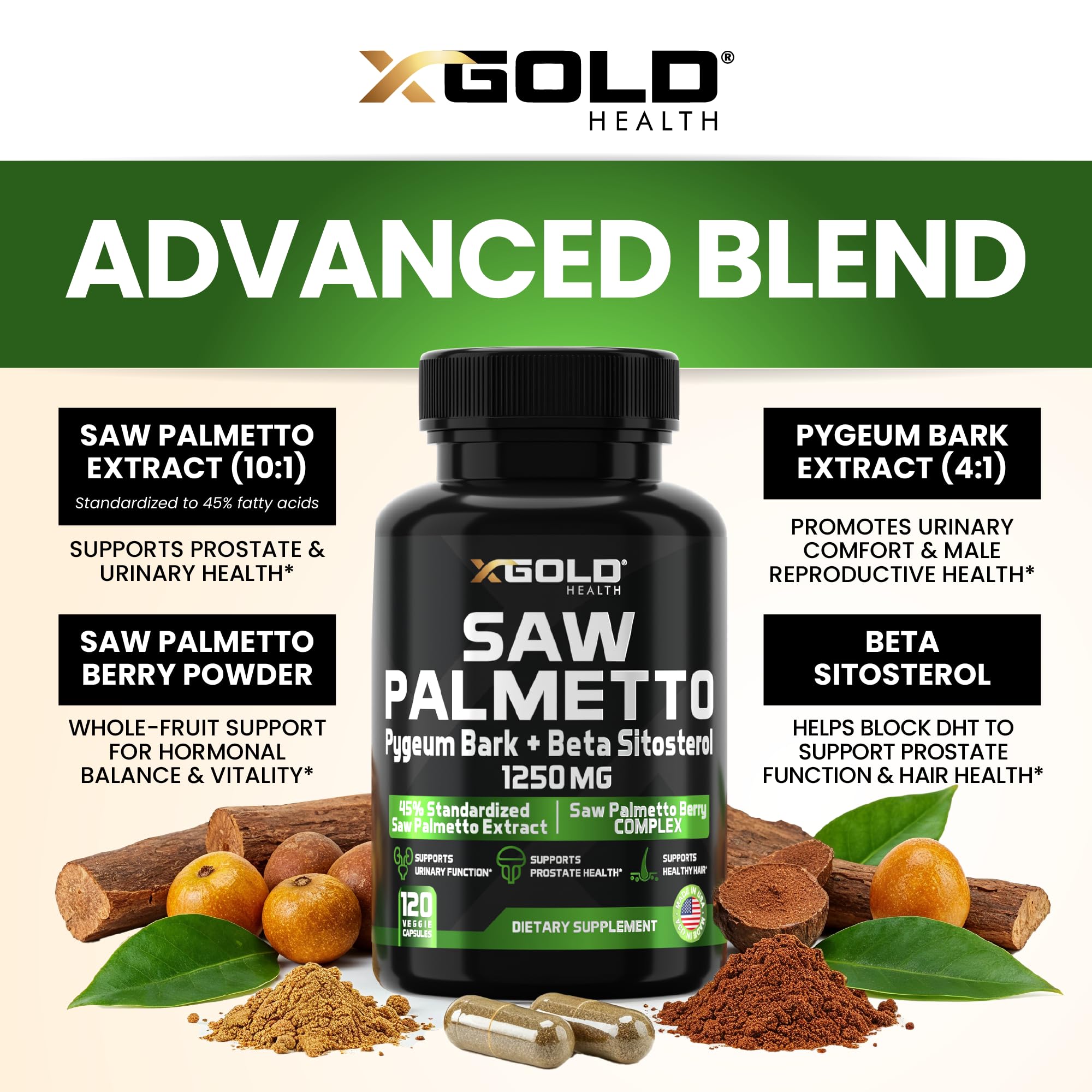X Gold Health polvo de extracto resaltando pureza y potencia