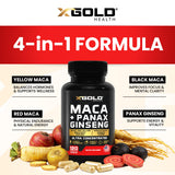 X Gold Health polvo de maca concentrada mostrando textura y pureza