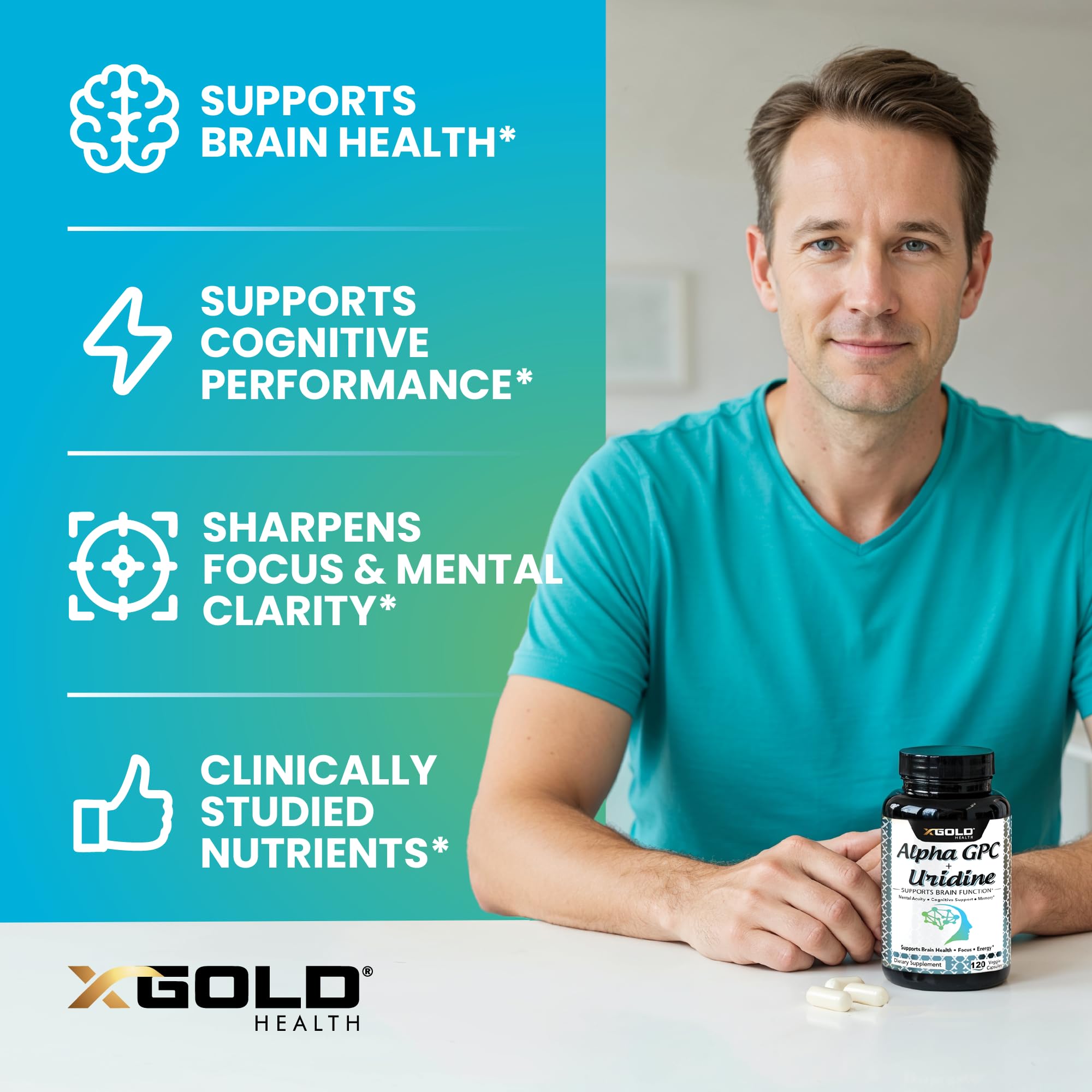 X Gold Health uridina en polvo con textura fina y aspecto puro
