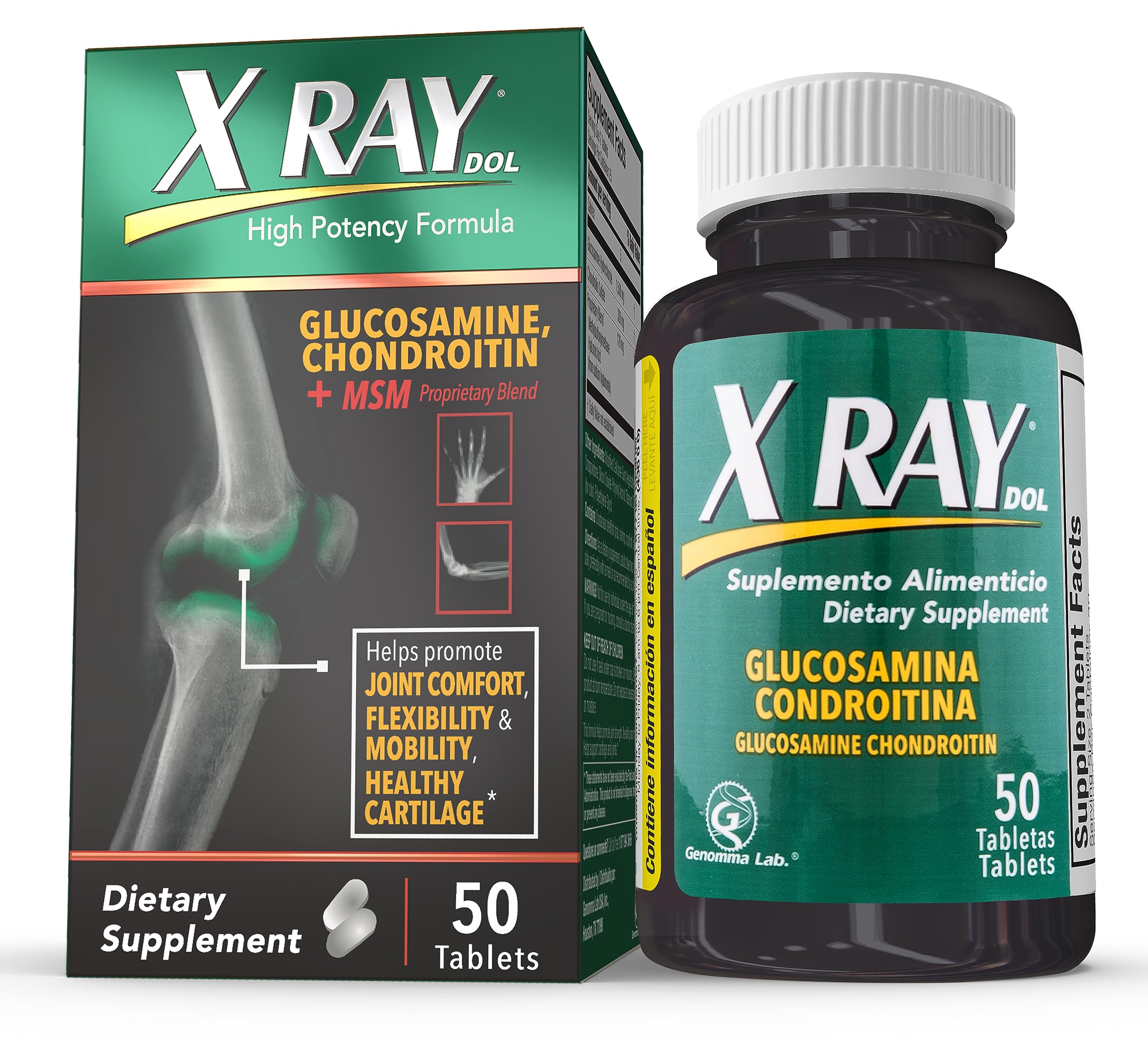 X Ray Dol envase frontal mostrando la marca y beneficios para movilidad