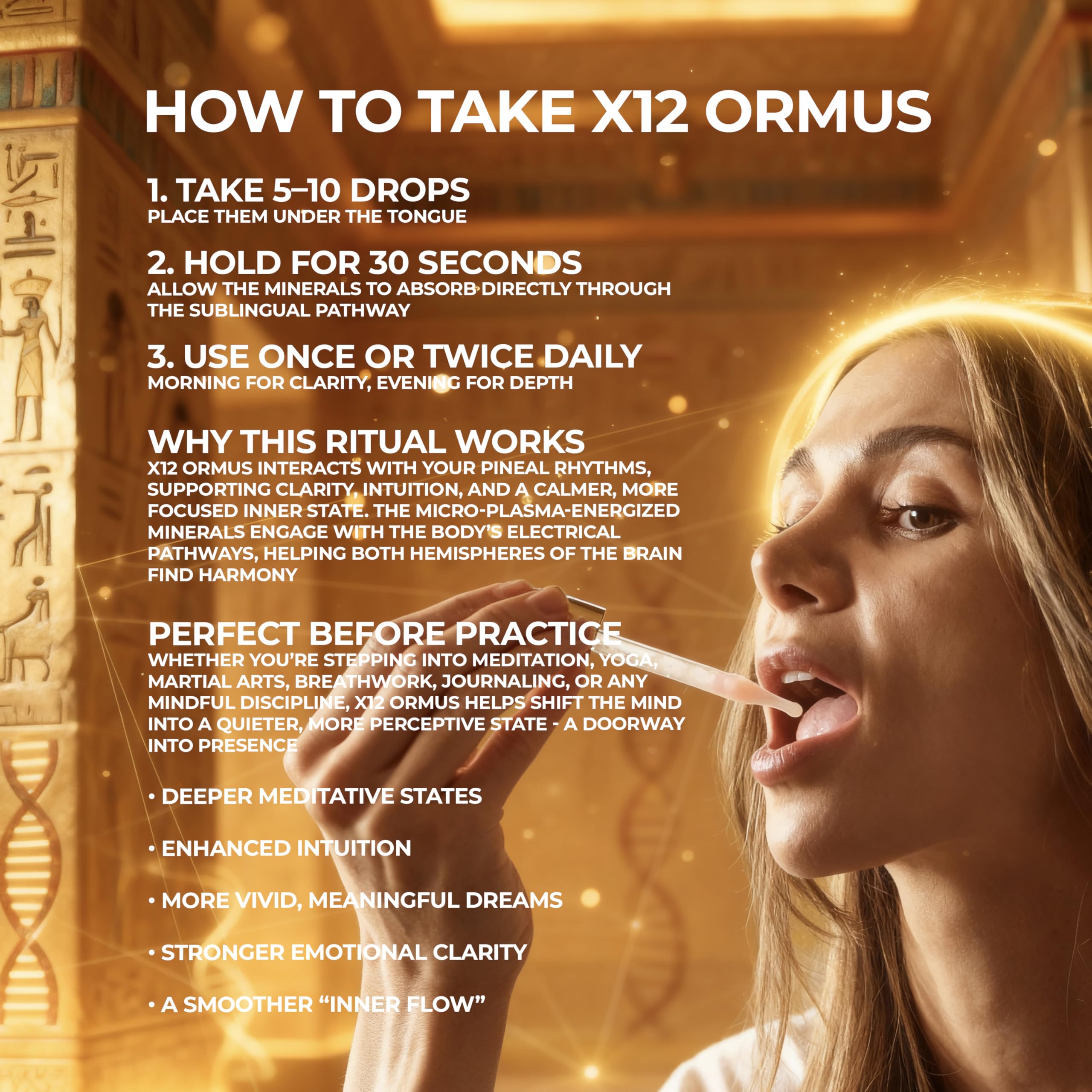 X12 Ormus en ambiente de meditación y vela, producto para apoyar rituales