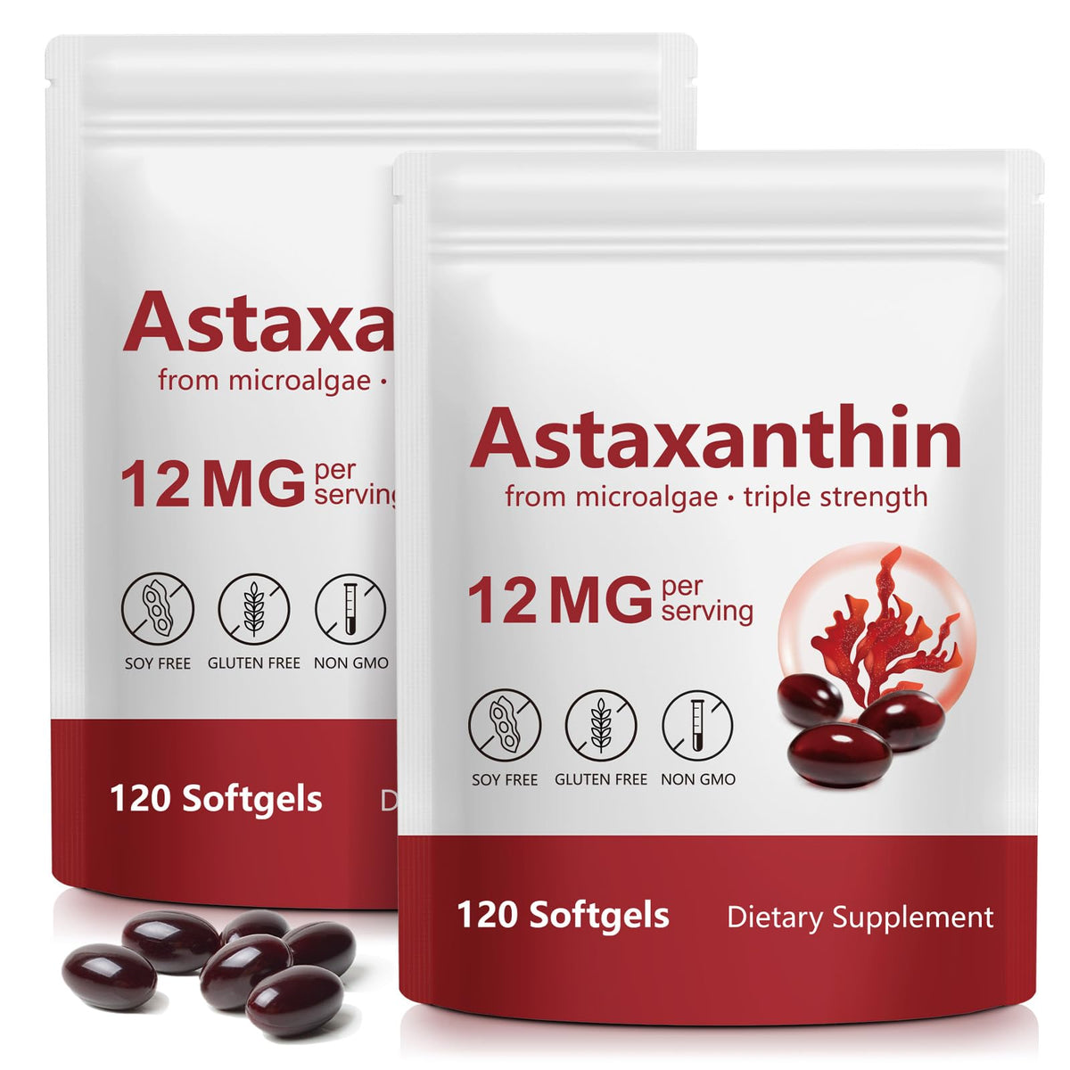 Xaarty envase frontal que muestra 240 softgels y ventaja de suministro prolongado