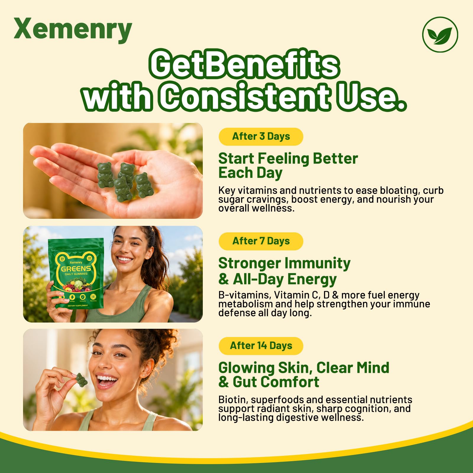 Xemenry ingredientes spirulina y chlorella ilustrando nutrientes concentrados y energía vegetal
