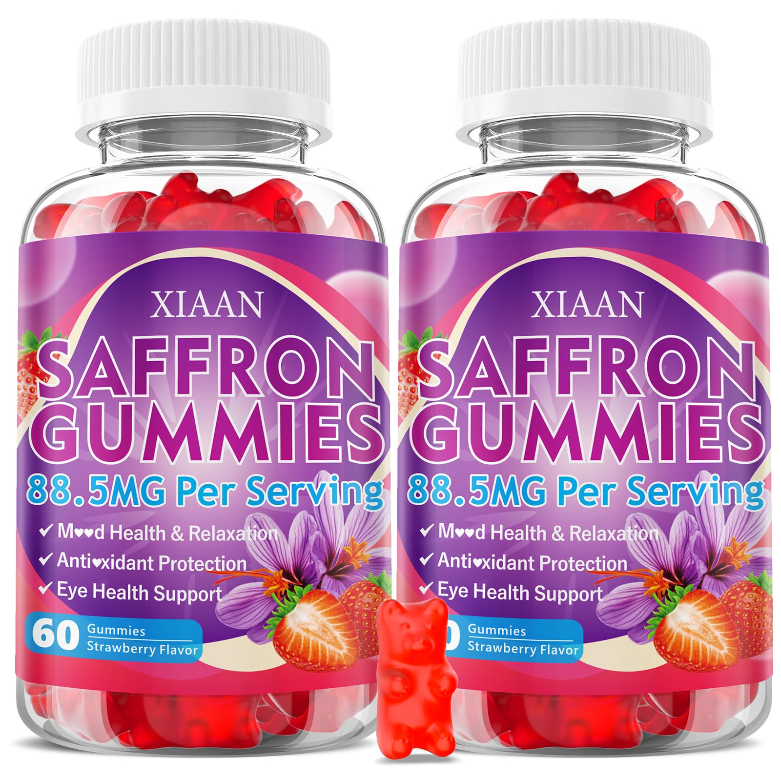 XIAAN envase frontal que muestra 120 gominolas y beneficios claros