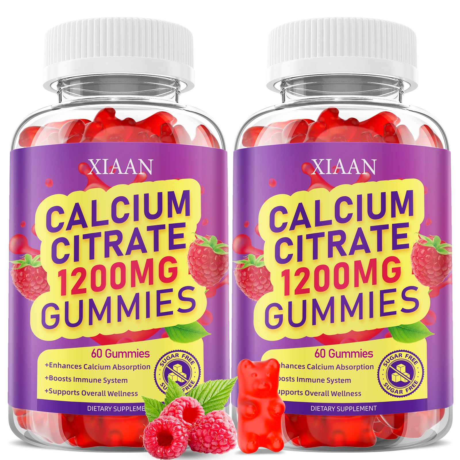 XIAAN envase frontal mostrando gominolas y 1200 mg por ración beneficio práctico
