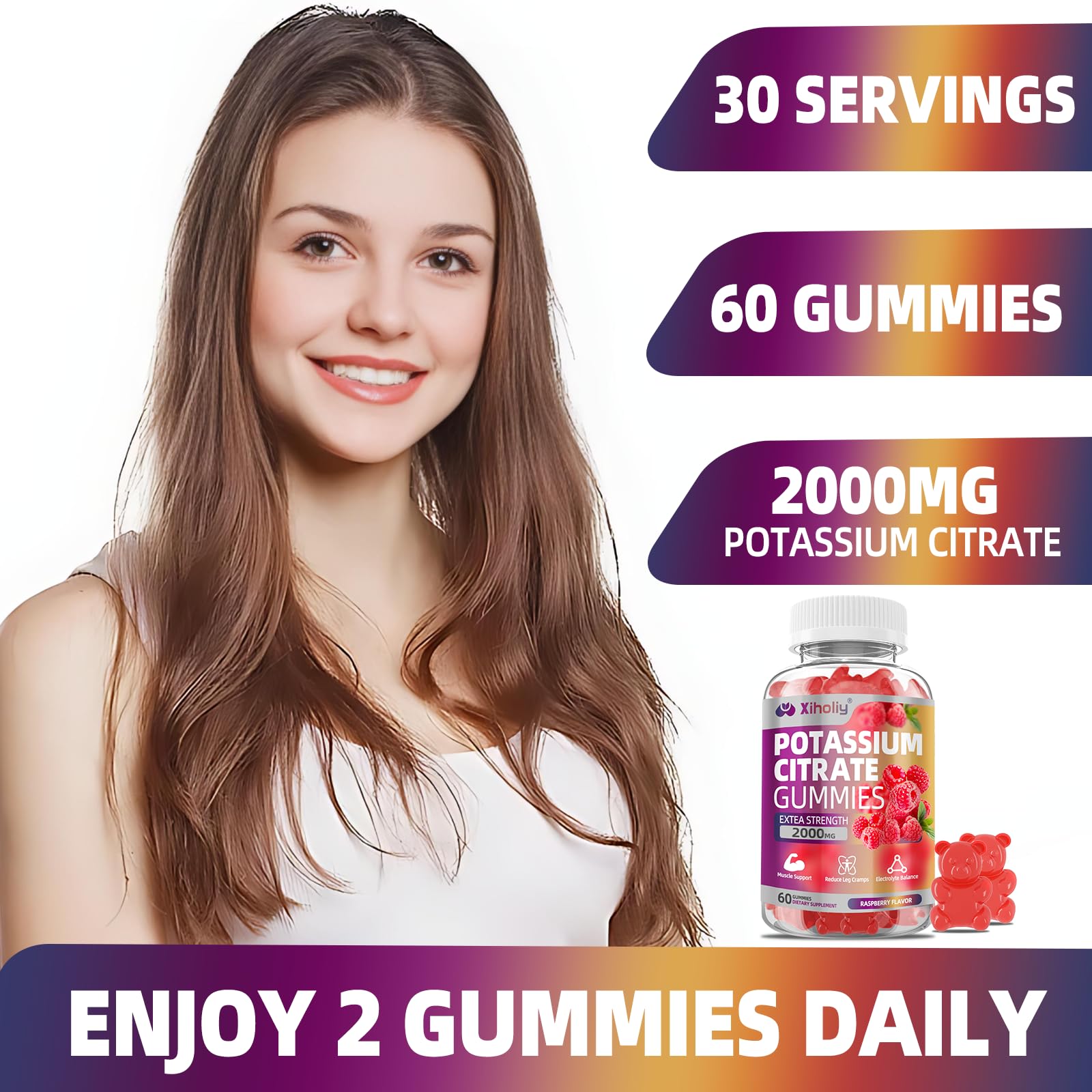 XIHOLIY conjunto de potasio magnesio y vitaminas para soporte integral