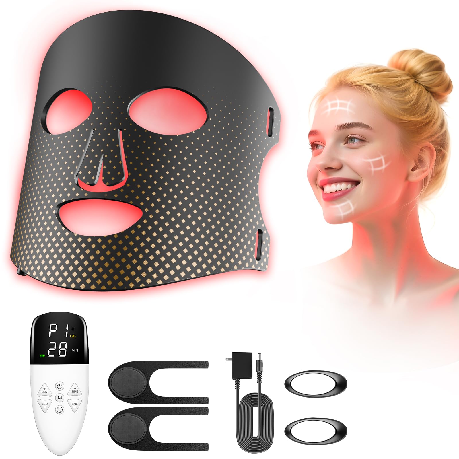 XMZXMZ máscara frontal mostrando diseño ergonómico y ajuste cómodo