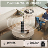 Xoxocos nebulizador en acción mostrando microgotas de aceite puro