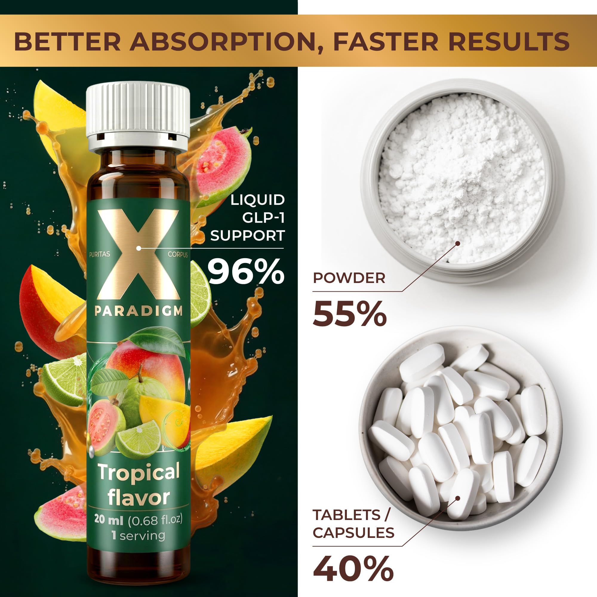 XParadigm Puritas Corpus etiqueta con ingredientes clave y beneficios