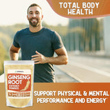 XPRS Nutra polvo de ginseng mezclado en batido mostrando versatilidad