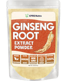 XPRS Nutra envase frontal de polvo de ginseng, presentación clara y práctica