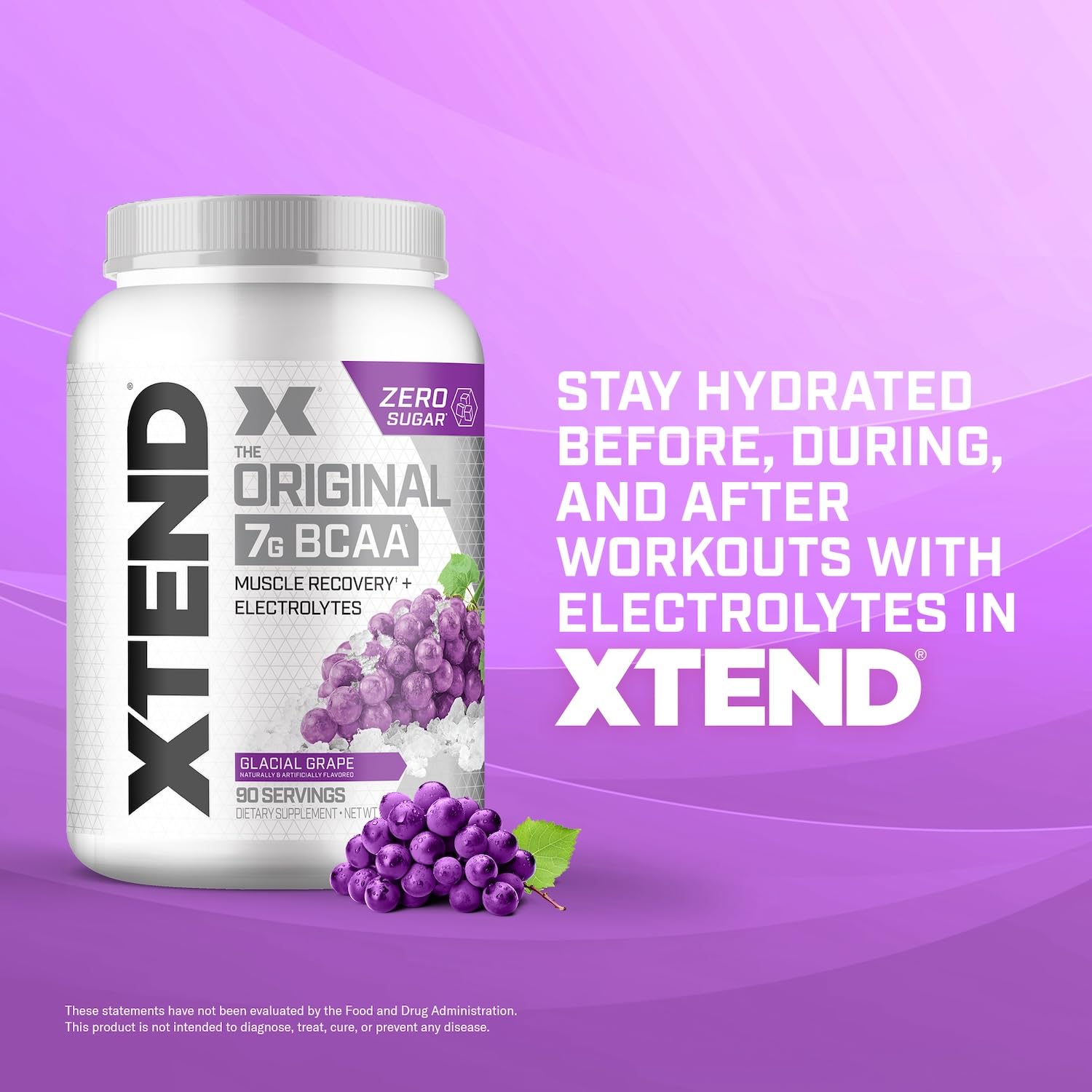 Xtend bote con sellos NSF e Informed‑Choice indicando pureza