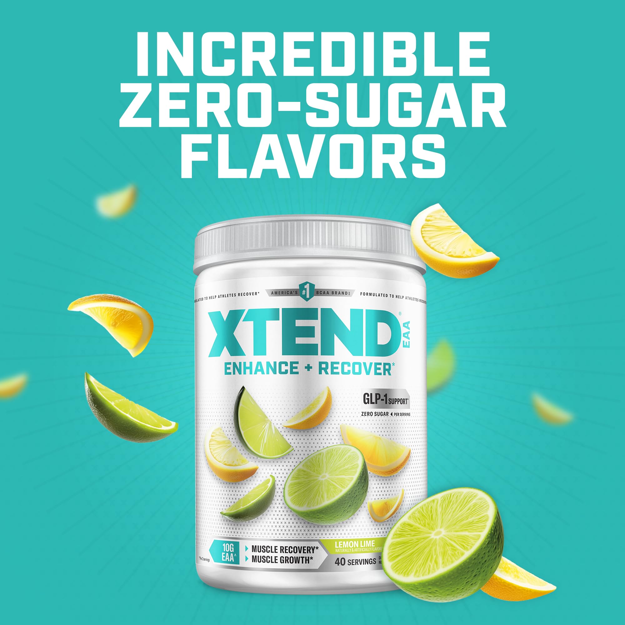 Envase Xtend junto a mano para comparar tamaño y estimar 40 servicios
