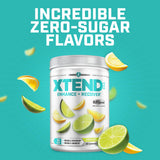 Envase Xtend junto a mano para comparar tamaño y estimar 40 servicios