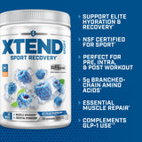 XTEND cuchara medidora con 7 g de BCAA resaltando la dosificación por porción