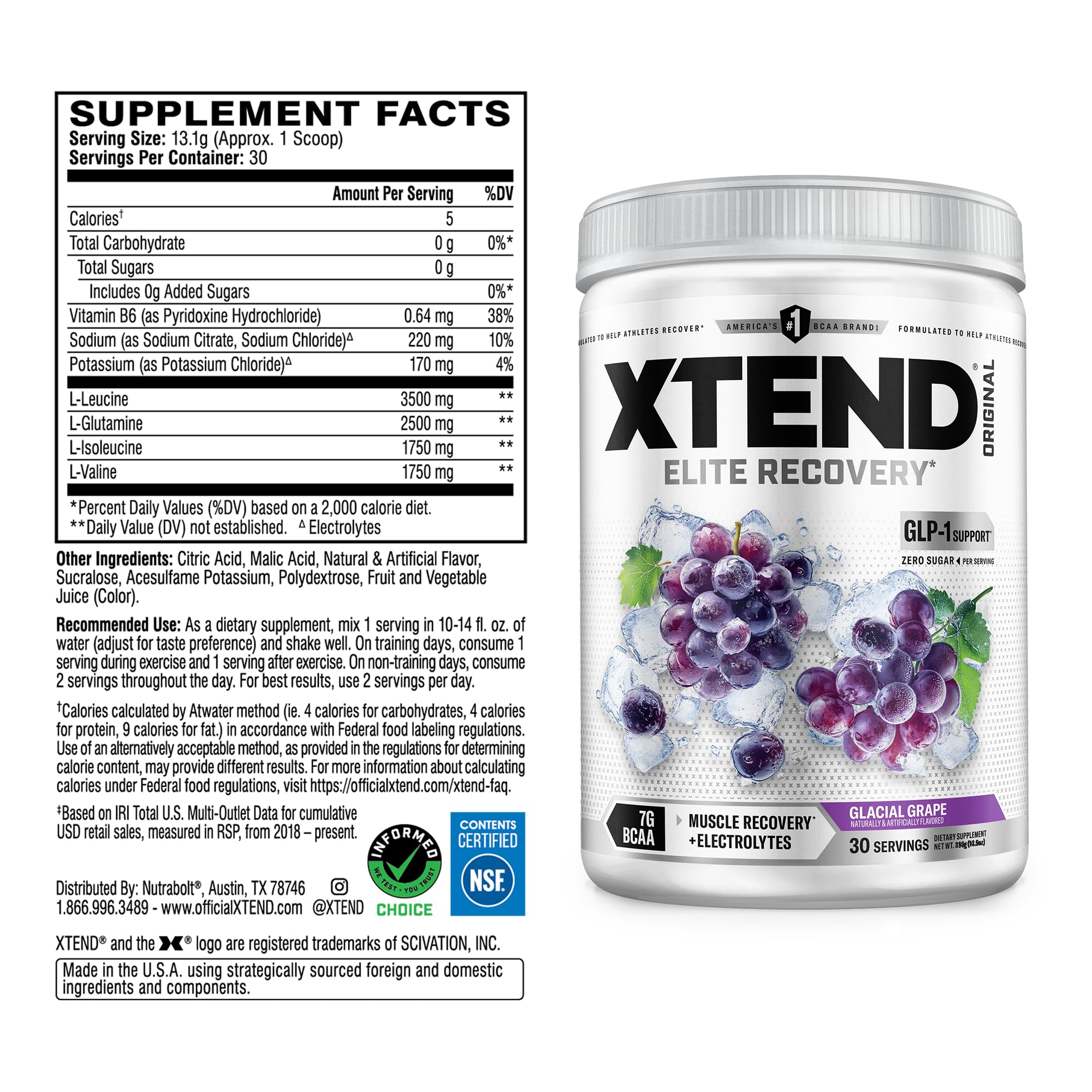 Xtend polvo textura en cucharada, vista cercana para apreciar disolución y finura